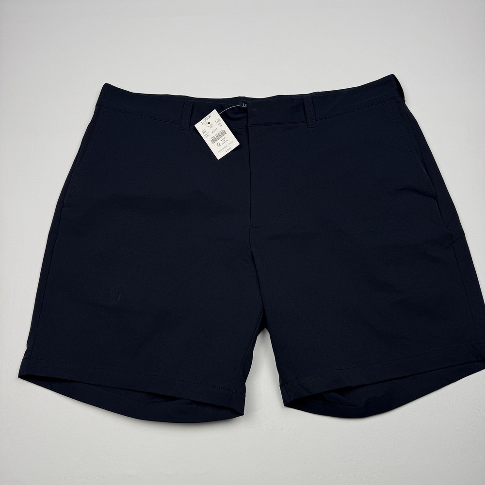 J.Crew Shorts Mens 34 Navy Tech Short Chino Microfiber Stretch 7 Inseam AL095